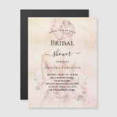 Invitation Magnétique Douche nuptiale blonde mariée rose or luxe (Devant / Derrière)