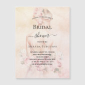 Invitation Magnétique Douche nuptiale blonde mariée rose or luxe (Devant)