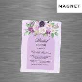 Invitation Magnétique Douche nuptiale violet fleurs violet arch luxe