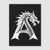 Invitation Magnétique Dragon Styled Letter A, Dragon Alphabet, Monogram (Devant)