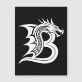 Invitation Magnétique Dragon Styled Letter B, Dragon Alphabet, Monogram (Devant)