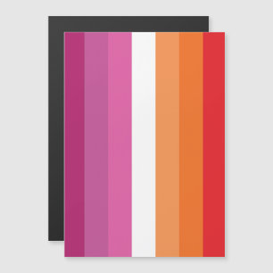 Invitation Magnétique Drapeau de fierté lesbienne (Coucher de soleil)