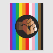 Invitation Magnétique Drapeau de fierté POC de progrès LGBTQ+ (Devant)
