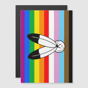 Invitation Magnétique Drapeau de la fierté de progrès LGBTQ+