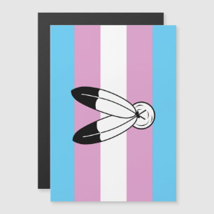 Invitation Magnétique Drapeau de la Trans Pride à deux esprits