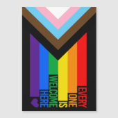 Invitation Magnétique Drapeau Progress Pride (Tout le monde est le bienv (Devant)
