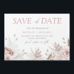 Invitation Magnétique Dusty Rose Floral Blush Wedding Enregistrer La Dat<br><div class="desc">Dusty Rose Floral Blush Wedve Save The Date Magnetic Invitation Voir la collection correspondante dans Niche and Nest Store</div>