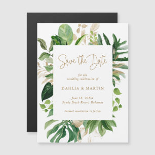 Invitation Magnétique Économie Tropicale Moderne Or Faire Part de Date