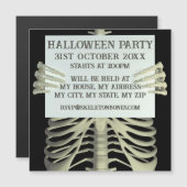 Invitation Magnétique Éffrayante Skeleton Halloween (Devant / Derrière)