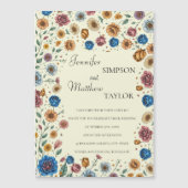 Invitation Magnétique Élégance intemporelle : Fleurs pressées pour Maria (Devant)