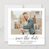 Invitation Magnétique Élégance Minimale Photo Mariage Enregistrer La Dat (Recto)