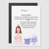 Invitation Magnétique Elegant Birthday Card for Her – Personalized Greet (Devant / Derrière)