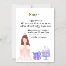 Elegant Birthday Card for Her – Personalized Greet