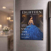 Invitation Magnétique Élégant Bleu 18 Magnetic Save Date