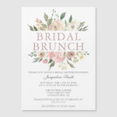 Invitation Magnétique Elégant Blush rose Floral Bridal Brunch Douche (Devant)