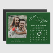 Invitation Magnétique Élégant Design Vert Moderne Photo Enregistrer La D (Devant / Derrière)