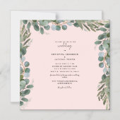 Invitation Magnétique Élégant Eucalyptus Blush Mariage II magnétique (Recto)