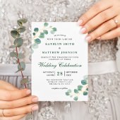 Invitation Magnétique Elégant Eucalyptus Verdure Mariage moderne