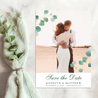 Elégant Eucalyptus Vert Économisez La Date Mariage
