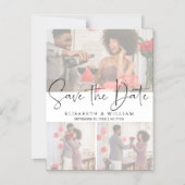 Invitation Magnétique Elégant Faux Effect Overlay 3 Photo Enregistrer La (Recto)