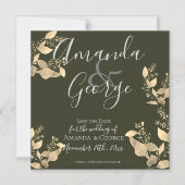 Invitation Magnétique Élégant Feuille Eucalyptus Enregistrer La Date (Recto)