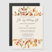 Invitation Magnétique Élégant Feuilles d'automne Mariage de automne d'aq (Devant / Derrière)