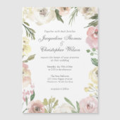 Invitation Magnétique Élégant Floral Blush Peony Mariage rose (Devant)