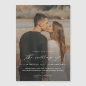 Invitation Magnétique Élégant Mariage de superposition de photo de scrip (Devant)