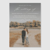 Invitation Magnétique Élégant Mariage de superposition de photo de scrip (Devant)