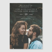 Invitation Magnétique Élégant mariage photo simple Enregistrer la date (Devant)