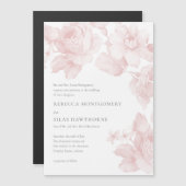Invitation Magnétique Élégant Mariage végétal (Devant / Derrière)