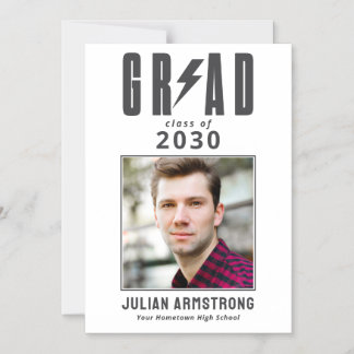 Invitation Magnétique Elegant Photo Graduation Announcement 2026 Grad