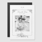 Invitation Magnétique Elégant Rococo Photo Sauvez la date (Devant / Derrière)