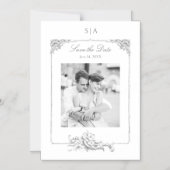 Invitation Magnétique Elégant Rococo Photo Sauvez la date (Recto)