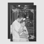 Invitation Magnétique Elégant Rococo Photo Sauvez la date (Devant / Derrière)