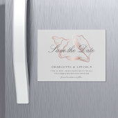 Invitation Magnétique Elégant Rose Gold Conch Wedding Enregistrer la dat