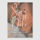 Invitation Magnétique Élégant Script Moderne Mariage Photo Enregistrer L (Devant)