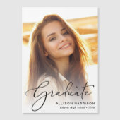 Invitation Magnétique Élégant script photo (Devant)