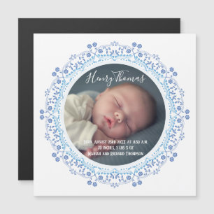 Invitation Magnétique Elégant simple couronne bleu Simply Sweet Baby