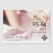 Invitation Magnétique Élégant Simple Script Photo Mariage Enregistrer La (Devant)