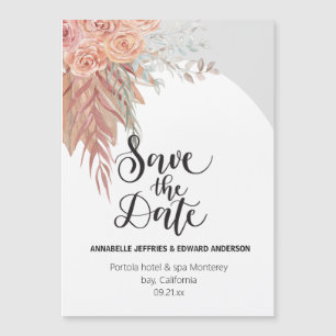 Invitation Magnétique Élégant Style bohème herbe de pampas en terre cuit