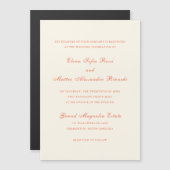 Invitation Magnétique Elegant Terracotta Modern Classic Wedding (Devant / Derrière)