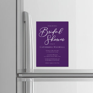 Invitation Magnétique Élégante Baby Shower Mariage Personnalisée Violet