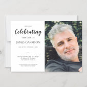 Invitation Magnétique Élégante célébration de la vie Funéraire Photo (Recto)