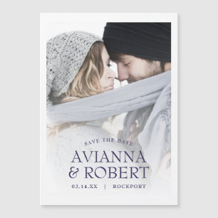 Invitation Magnétique Élégante photo de mariage Enregistrer la date