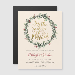 Invitation Magnétique Élégante Serre De Noël Tis Le Mariage De Saison