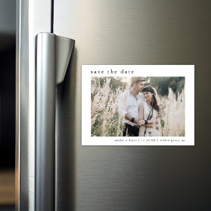 Invitation Magnétique EMELIA Rustic Photo Mariage simple Enregistrer la