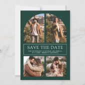 Invitation Magnétique Emerald Arch Photo Collage Wedding Save the Date (Recto)