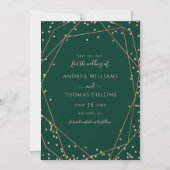 Invitation Magnétique Emerald Green Rose Gold Géométrique Enregistrer la (Recto)