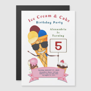 Invitation Magnétique Enfants Anniversaire Fun Cute